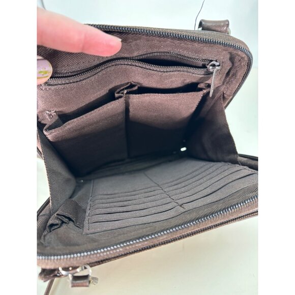 Vintage Fossil Pebbled Brown Leather Crossbody Bag - Picture 5 of 16